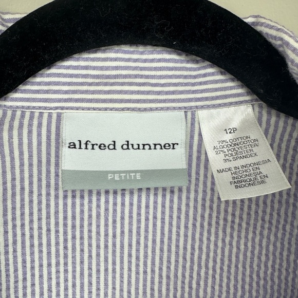 Women’s Alfred Dunner purple striped cotton set, size 12 petite - Picture 4 of 10